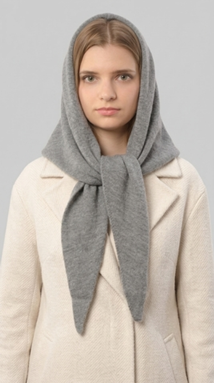 Оренбургский платок-косынка К501-03 серый