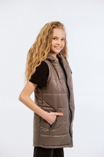 Жилет для девочки "Хэппи" кофе