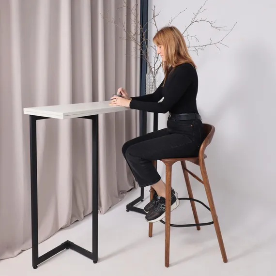 Барный стул Ofer из массива дуба темный