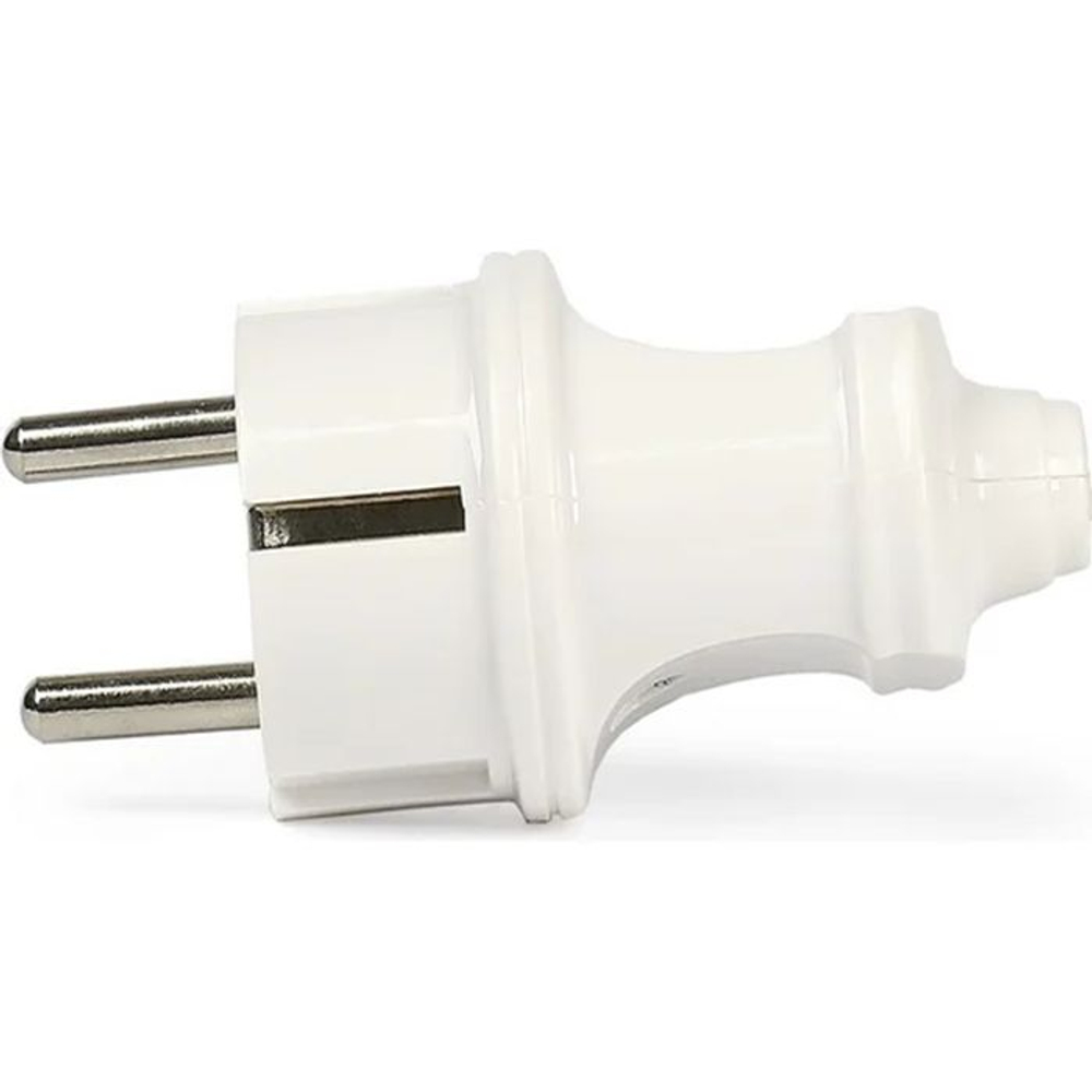 Вилка 16А 250В (АБС-пластик, прямая, белая, земля) SBE-16-P01-w SmartBuy