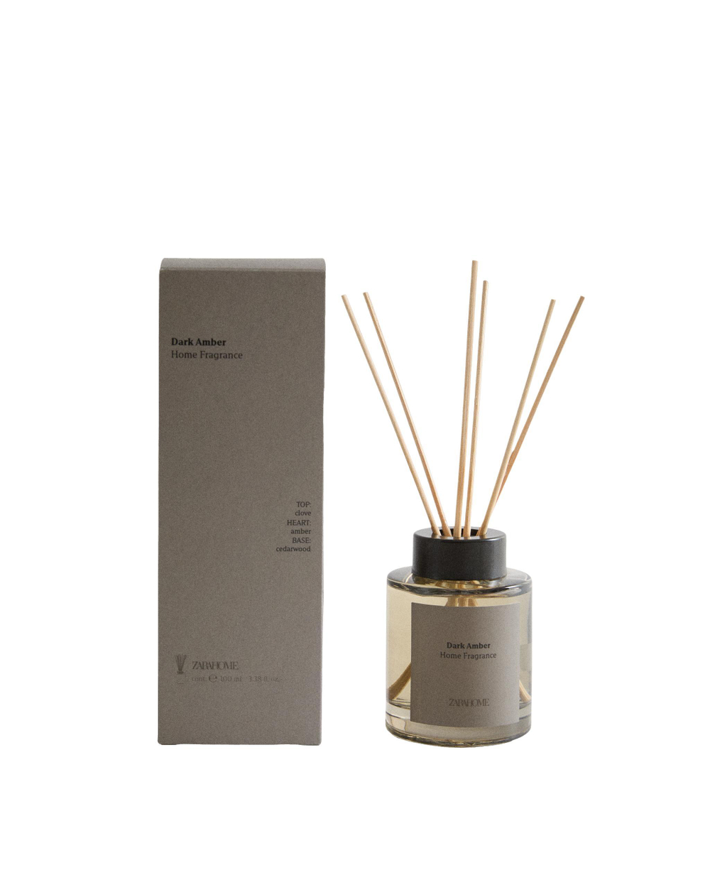 Zara Home Ароматический диффузор с палочками Dark Amber, 100 мл, аромат для дома
