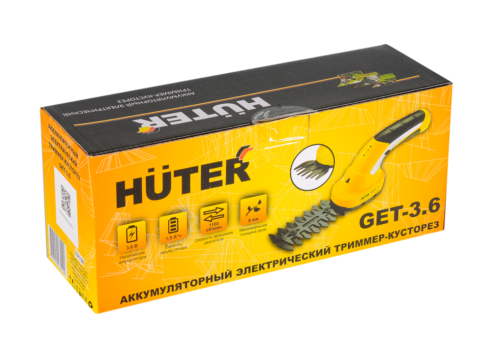 Аккумуляторный электрический триммер-кусторез Huter GET-3,6