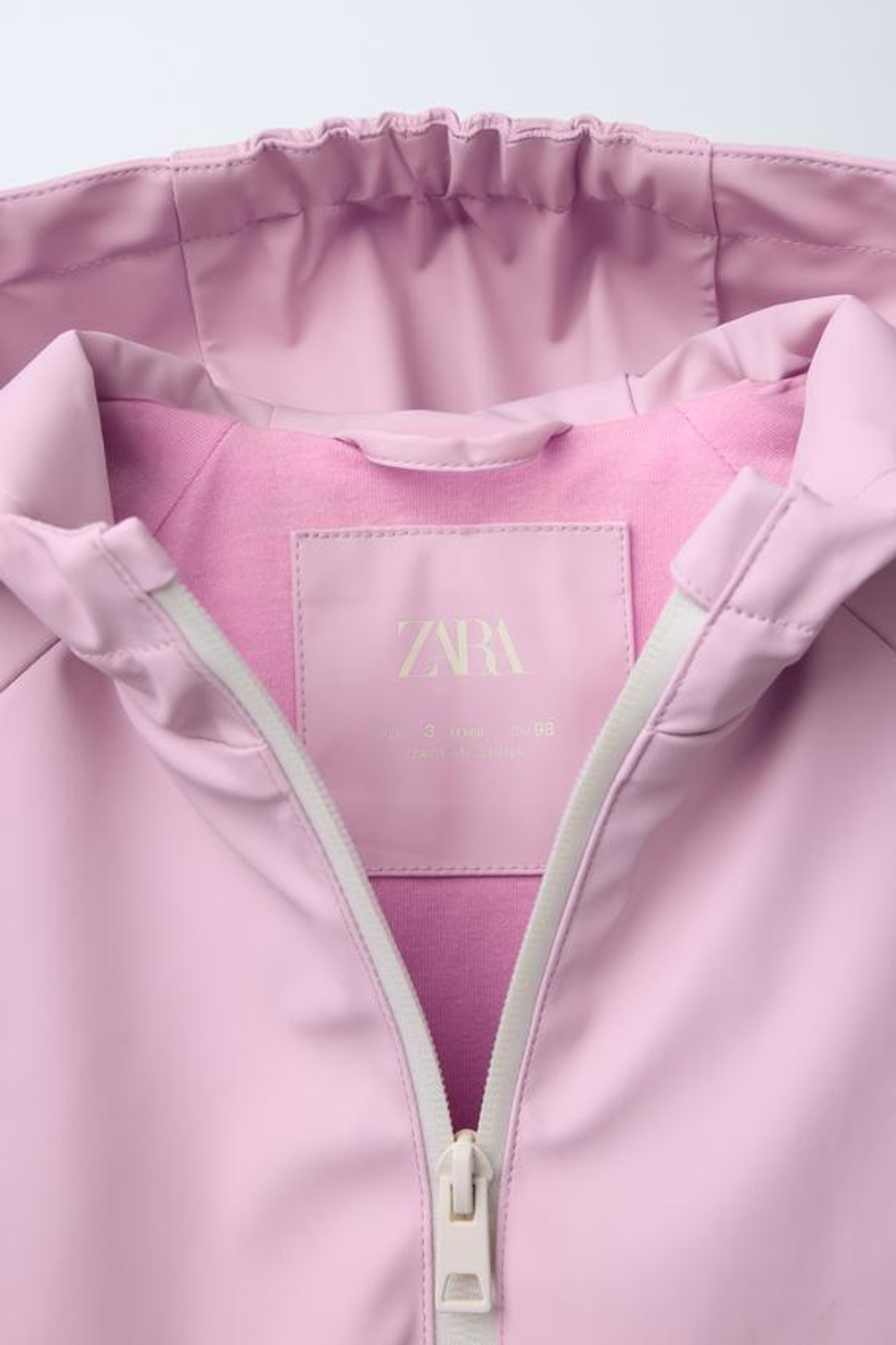 ZARA ПРОРЕЗИНЕННЫЙ ДОЖДЕВИК, РОЗОВЫЙ