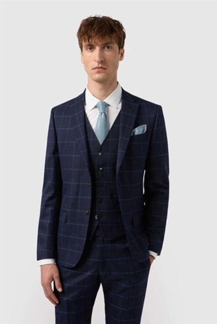 Мужской классический костюм тройка (синий) В19