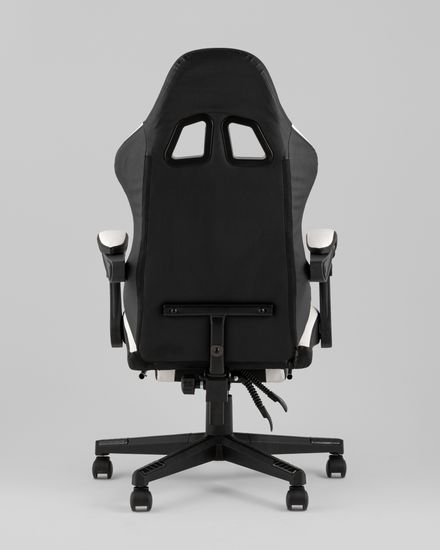 Кресло спортивное TopChairs Prophet с оттоманкой черно-белый