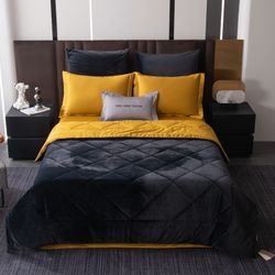 Комплект постельного белья с одеялом Сатин Вельвет Премиум «Солнечное утро»