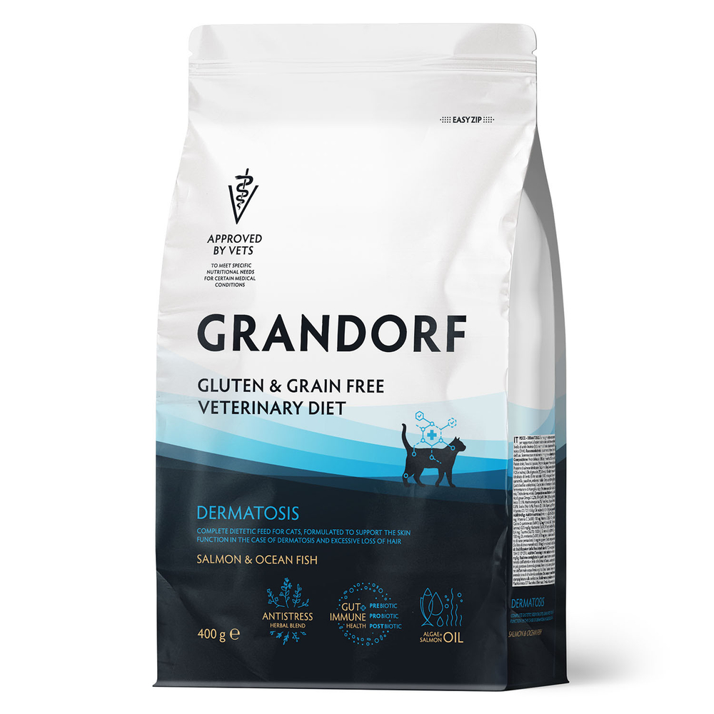 GRANDORF VETDIET Dermatosis Fish - ВЕТДИЕТА для кошек для кошек с заболеваниями кожи.