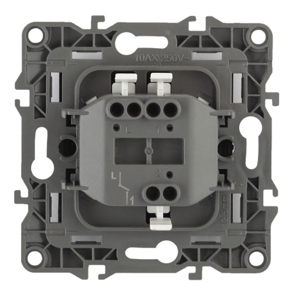 12-1001-02 ЭРА Выключатель, 10АХ-250В, IP20, без м.лапок, Эра12, слоновая кость
