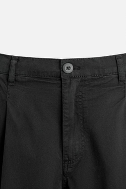 ZARA БРЮКИ СВОБОДНОГО КРОЯ СО СКЛАДКАМИ, ЧЕРНЫЙ