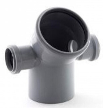 ПВХ Отвод  Ф110х45* с выходом 50 левый-правый  (25/1шт)