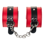 Красно-черные оковы на ноги из кожи ToyFa Theatre 702007
