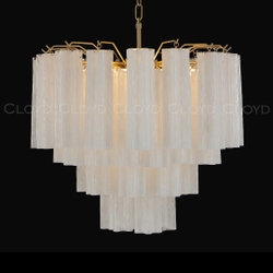 Люстра Cloyd ANNO-B C7 / Ø58 см - латунь светл. - стекло белые облака (арт.11648)