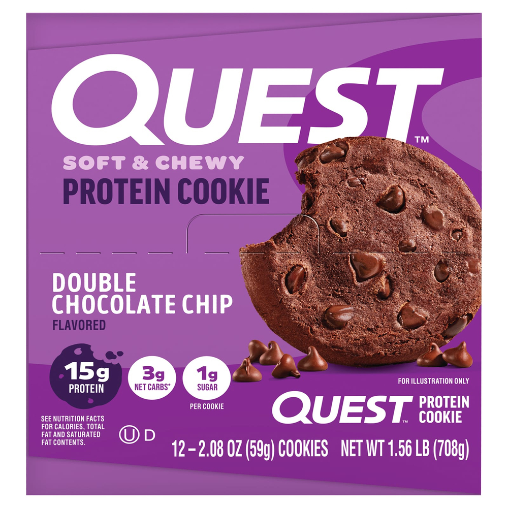 Quest Nutrition, Protein Cookie, двойная шоколадная крошка, 12 штук, 59 г (2,08 унции)
