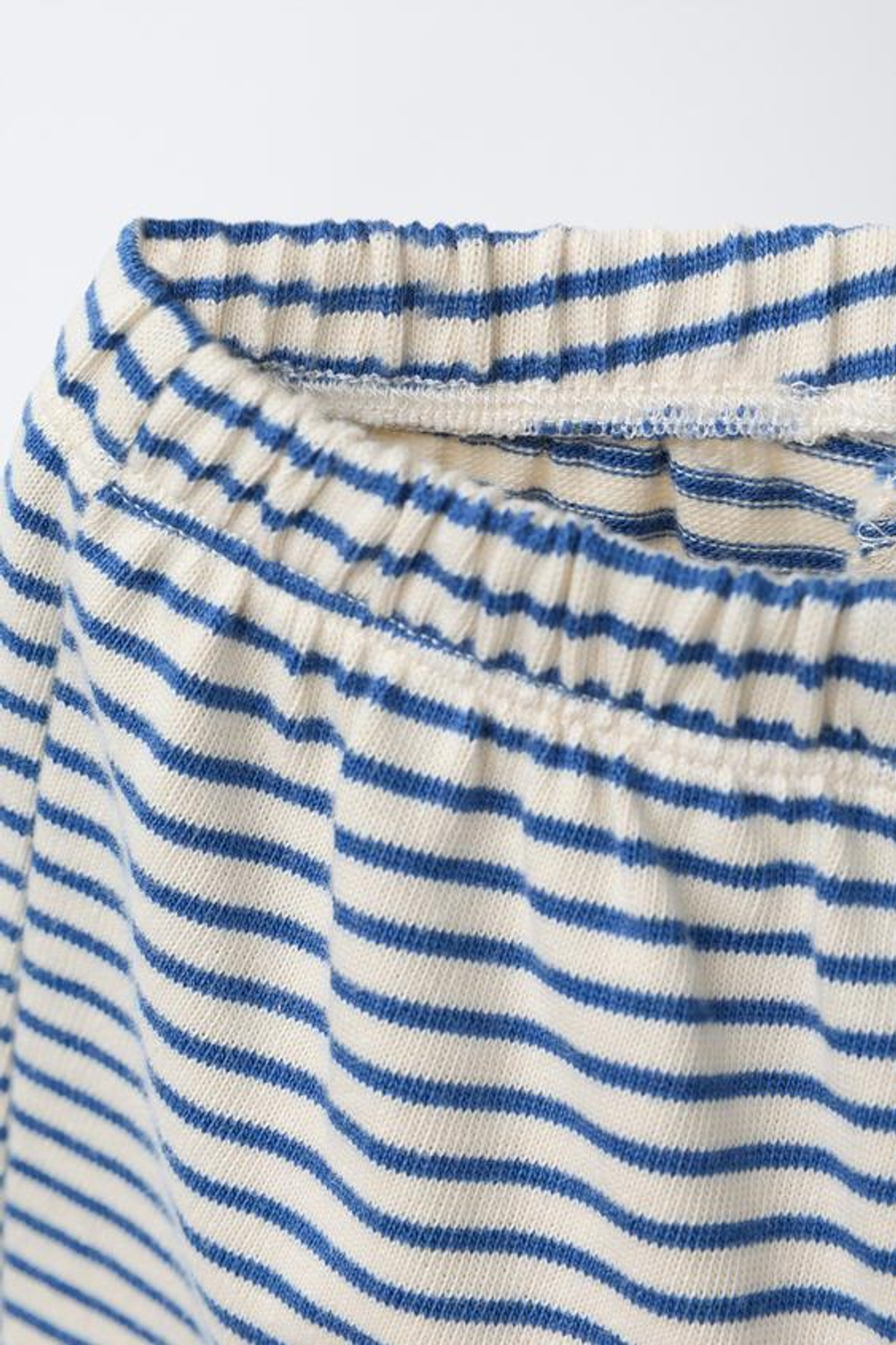 ZARA БРЮКИ-ДЖОГГЕРЫ В ПОЛОСКУ, ЭКРЮ/СИНИЙ