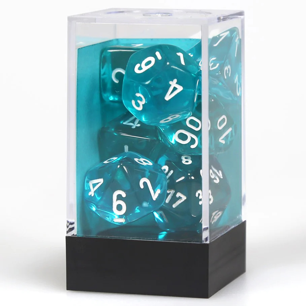 Chessex 7-dice set Teal/White