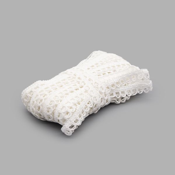 Тесьма шторная вязаная 10 мм / 20 метров, рис.8908, белый