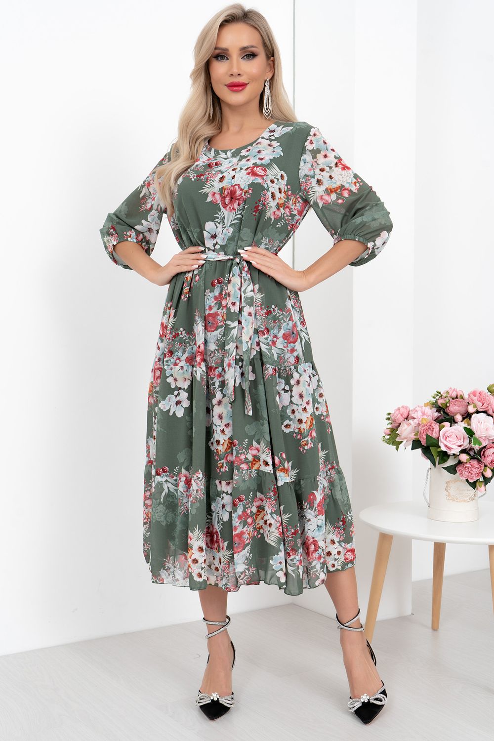 Платье Хелен (зеленый) Р11-1075/20 Nikol (Акция)