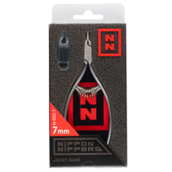 NN_N-05S-7 Nippon Nippers. Кусачки для кутикулы. Лезвие 7 мм. Спиральная пружина. Матовые