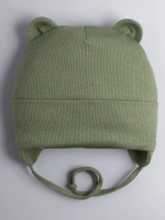 Шапка детская с ушками на завязках на осень