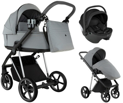 Детская коляска Roan Sol Vintage Luxury 2.0 3 в 1 с автокреслом Pituso Baesa Pro Black VIN 01/BT Blue Tea/Blue Tea/руч.Grey/к.Grey