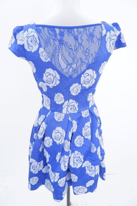 Платье AScool синее "с цветами" 44 размер, новое