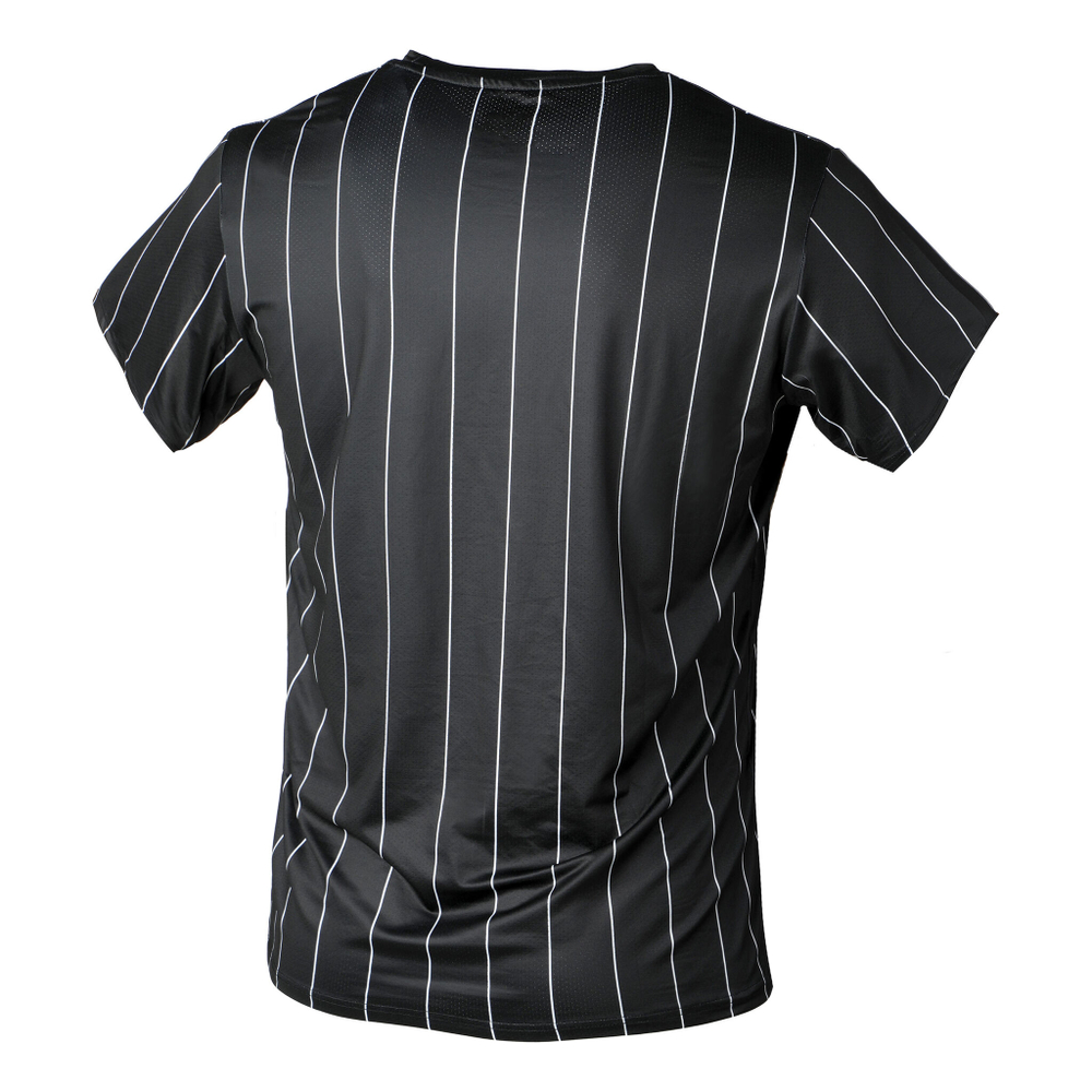 Мужское теннисное поло Tennis-Point Stripes T-Shirt Special Edition Men - Black, White