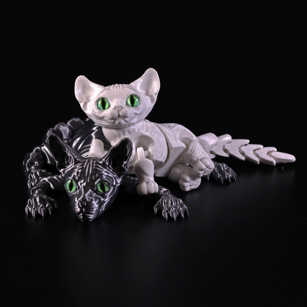 Подвижный котёнок Сфинкс, игрушка антистресс, белый