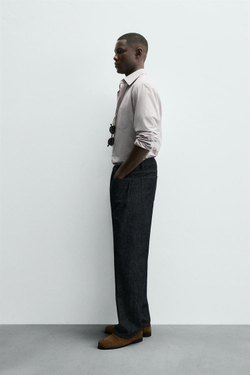 ZARА ЖАККАРДОВАЯ РУБАШКА В ПОЛОСКУ, ПОЛОСКИ