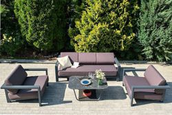 "Гранада" лаунж-зона из алюминия со столиком из HPL