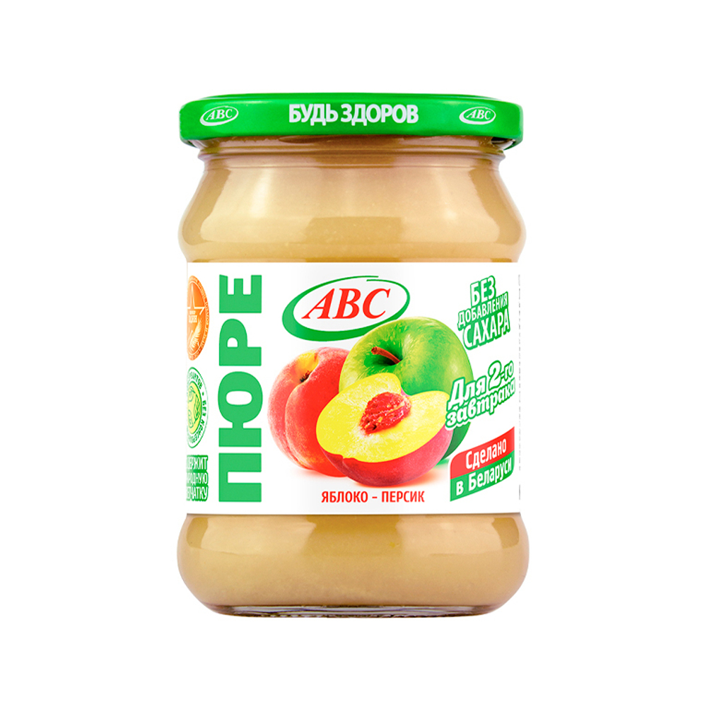 Пюре яблочно-персиковое 450 г "АВС", Беларусь