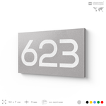 Номер на дверь 623, табличка на дверь для офиса, квартиры, кабинета, аудитории, склада, серая 120х70 мм, Айдентика Технолоджи