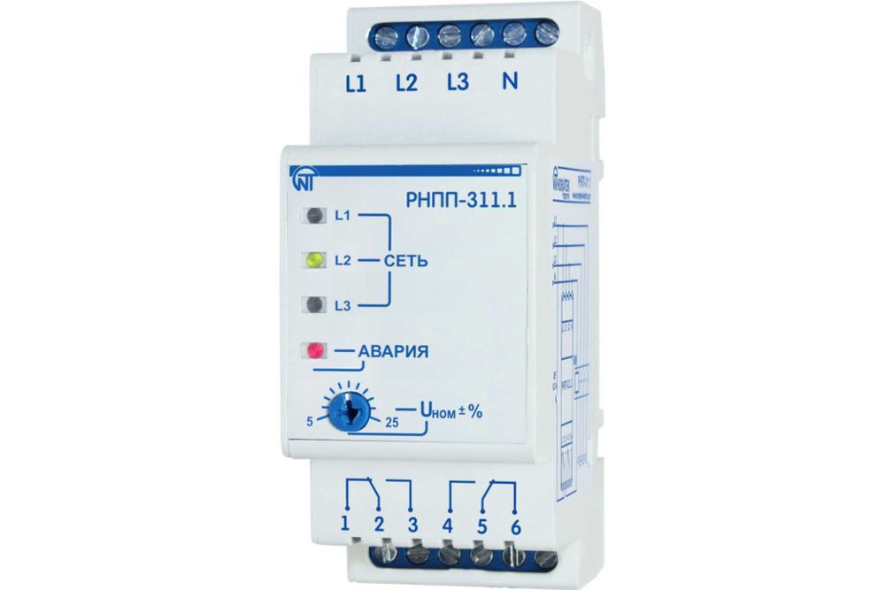 Реле напряжения, перекоса и последовательности фаз Новатек-Электро РНПП-311.1 3425601311.1