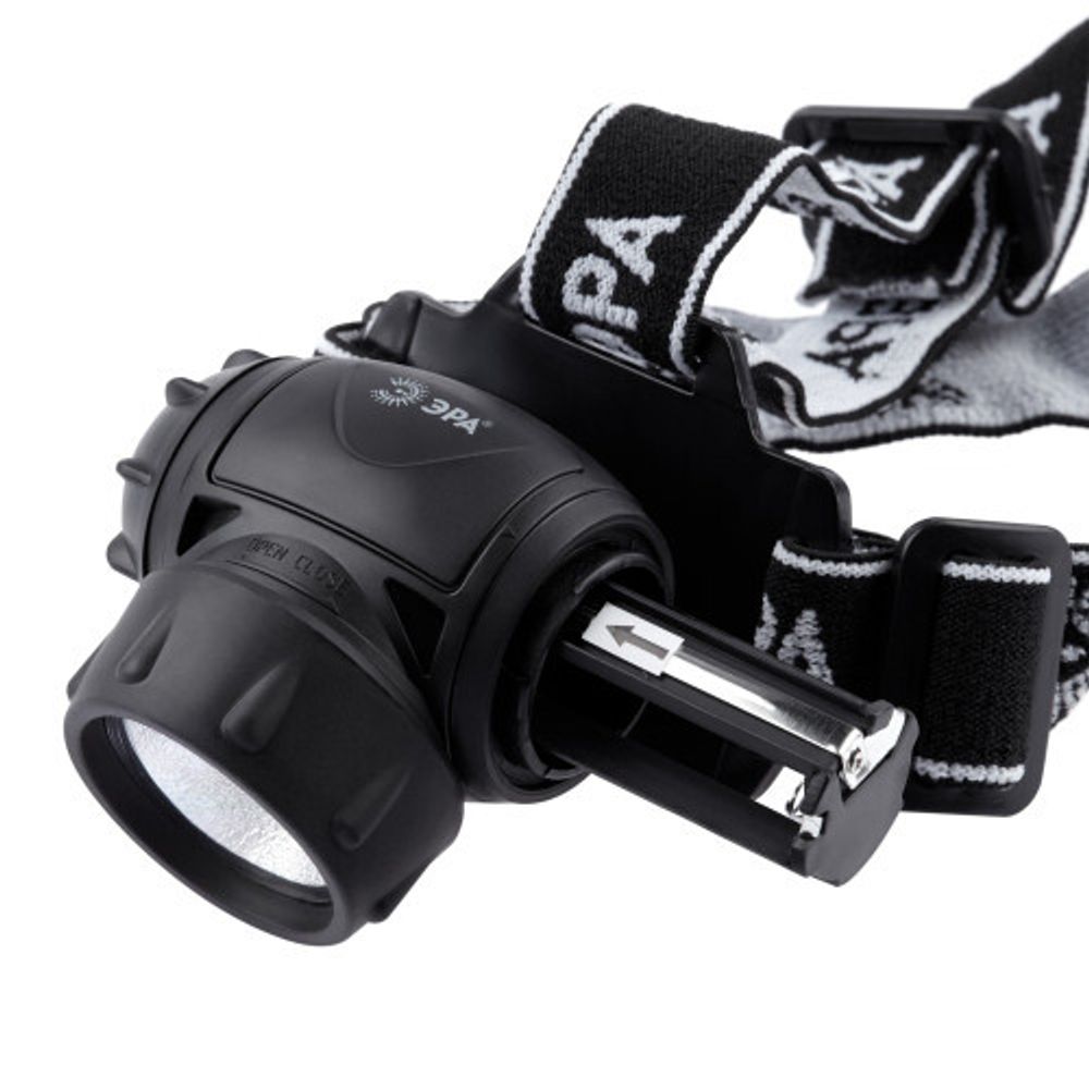 Фонарь налобный светодиодный ЭРА GB-410 на батарейках 3хААА, 3 режима, черный, IP44