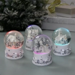 Сувенир Снежный шар «Новогодние пейзажи» 6.5*6.5*10 см (с подсветкой), микс