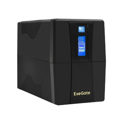 Источник бесперебойного питания Exegate EX292776RUS ИБП ExeGate Power Smart ULB-800.LCD.AVR.2SH <800VA/480W, LCD, AVR, 2*Schuko, металлический корпус, Black>