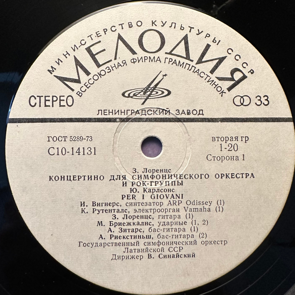 З. Лоренцс, Ю. Карлсонс, П. Плакидис, П. Васкс (1980г.)