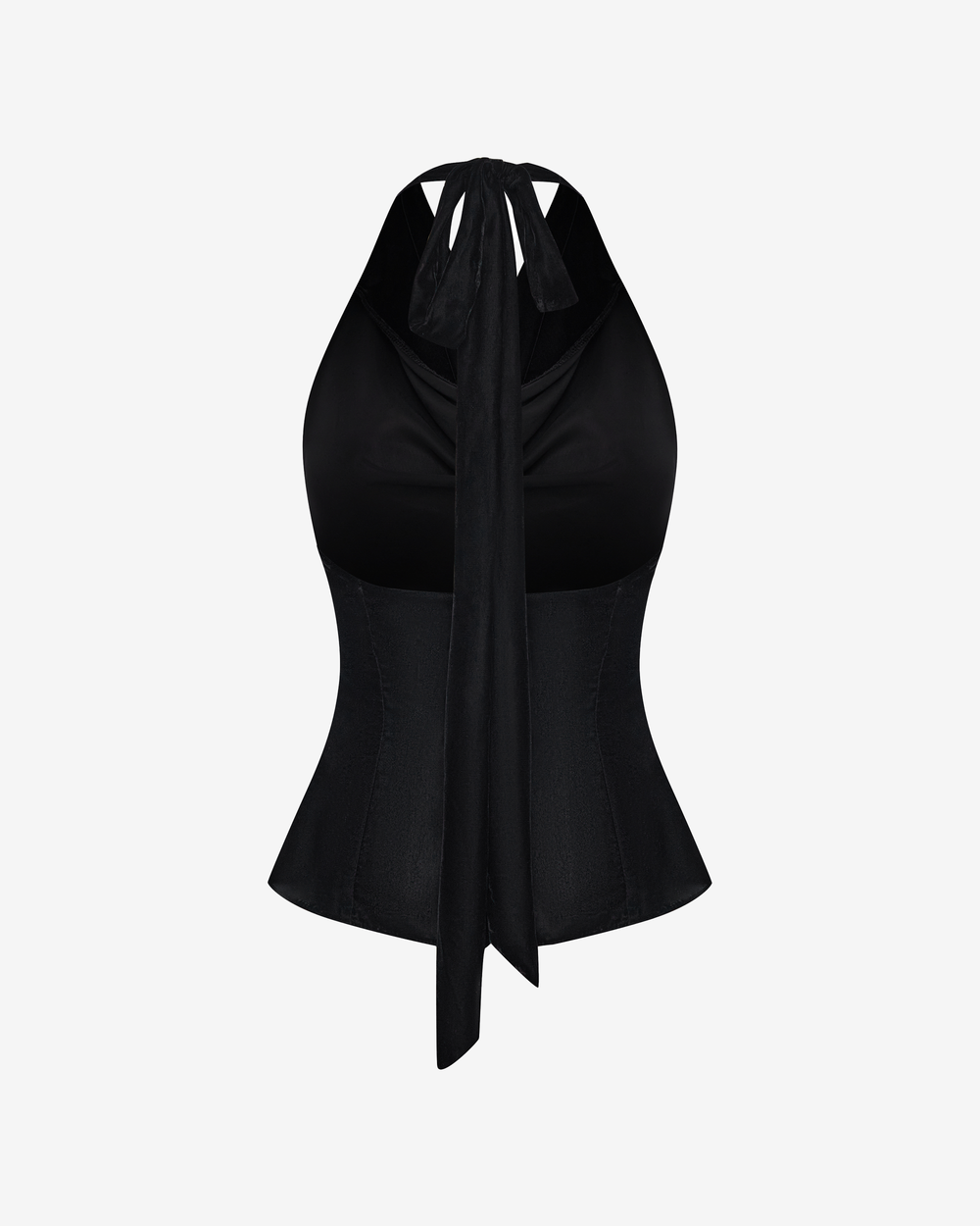 Топ из бархата с вырезом халтер