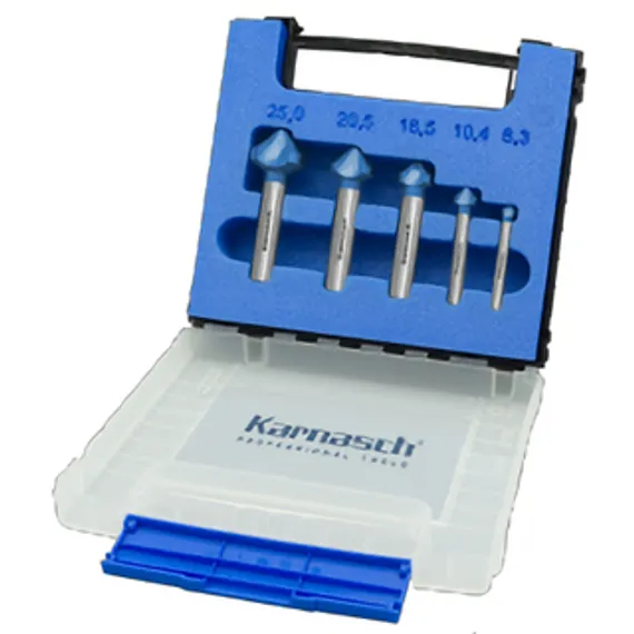 Набор зенковок Karnasch, артикул 20.1694 (ASP-стальной порошок + BLUE-TEC покрытие, 90°)
