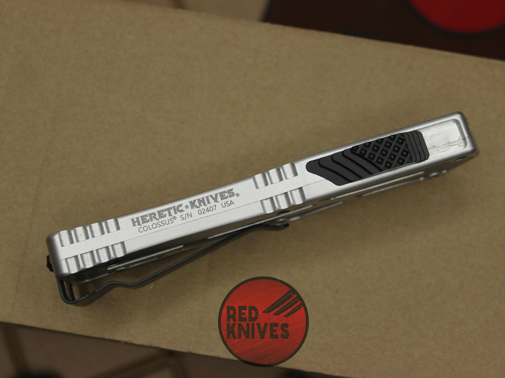 Нож Heretic Knives Colossus D/E - рукоять светлый алюминий , блэеквош клинок