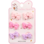 Резинки для волос детские 6шт «БАМБИ БУМ Маттэ», Бантики, микс 6 цветов, d-2.см/12*7.5см