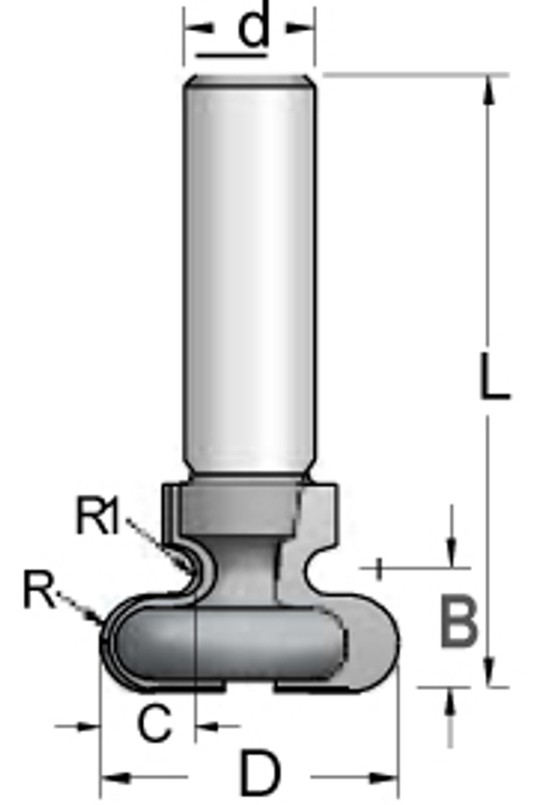 Фреза RO70002 интегрированная ручка R4,8 D31,8 B12 хвостовик 12_S