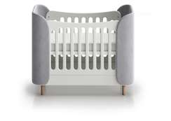 Кроватка KIDI Soft mini cпальное место 60*120 см (серый)