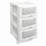 Комод 3-х секционный без декора Ажур (бел/мрам)