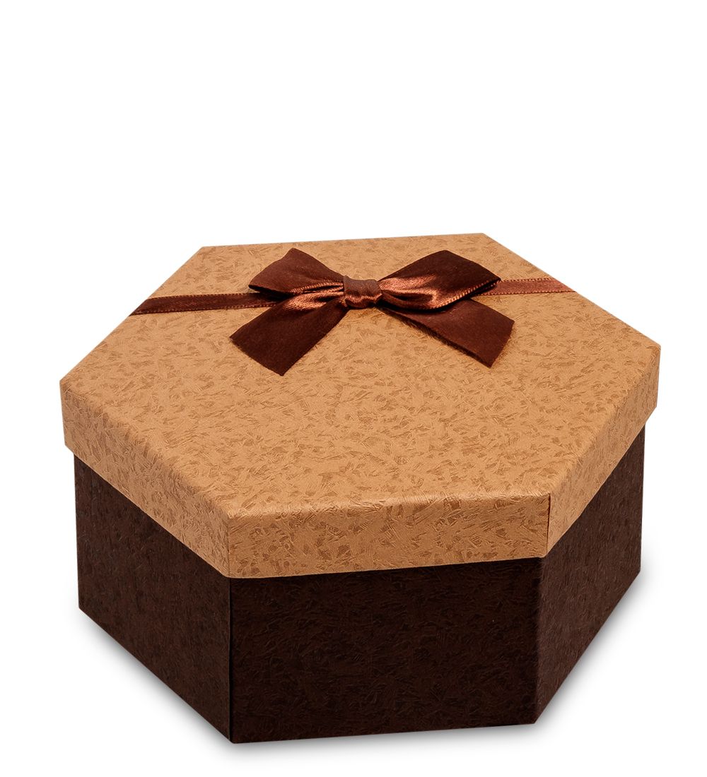 WG-26/2-E Коробка подарочная «Шестиугольник» цв.коричн./беж.