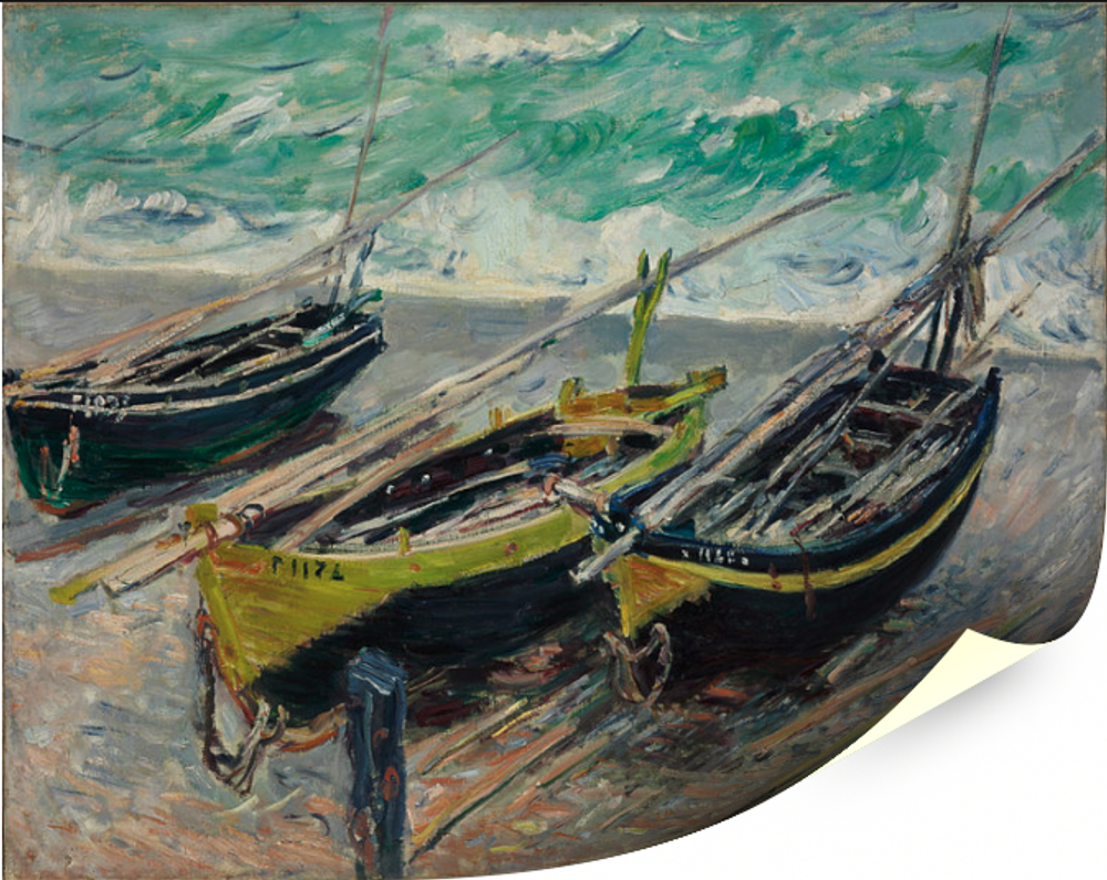 "Три рыбацкие лодки", Моне, Клод, картина (репродукция) Настене.рф
