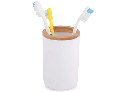 Стакан для зубных щеток "Бамбук" (белый)