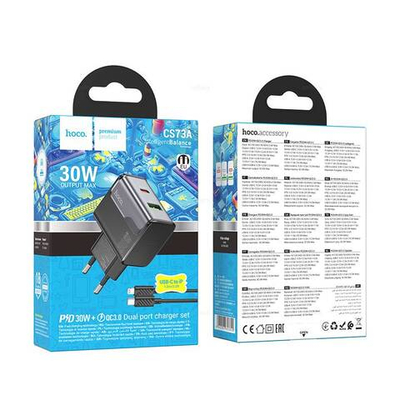 Зарядное устройство PD30W+QC3.0 для Lightning Hoco CS73A (black)