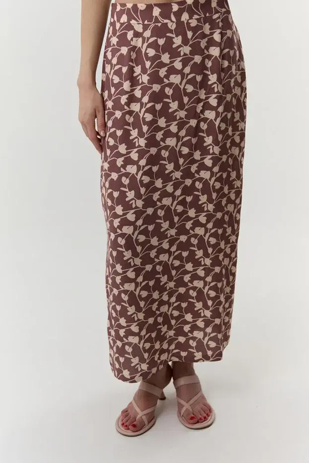 Юбка со шлицей тюльпаны