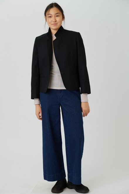 Чёрный укороченный винтажный жакет 