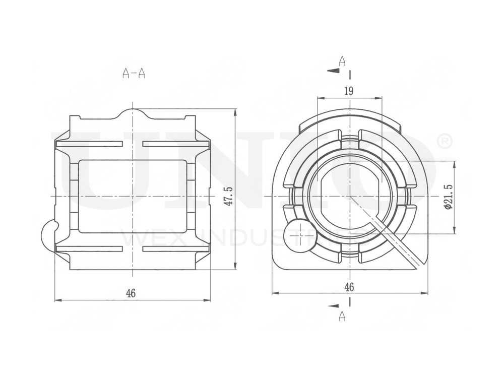 Втулка переднего стабилизатора UNIO RMP-10052